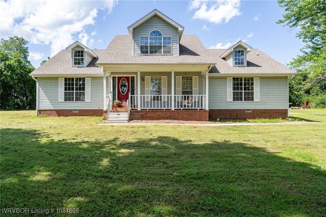 3109 Twin Lakes Pl, Alma, AR 72921 - new england style home featuring crawl space, roof with shingles, and a front lawn