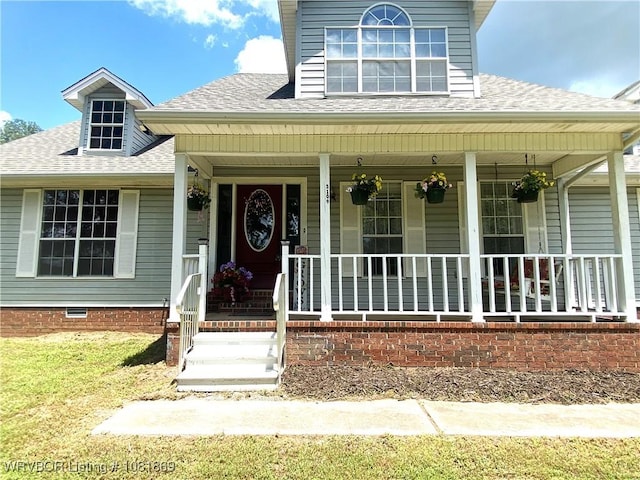 3109 Twin Lakes Pl, Alma, AR 72921 - view of front facade with a porch and a shingled roof