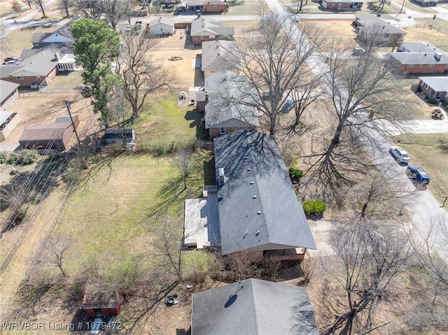 aerial view featuring a residential view