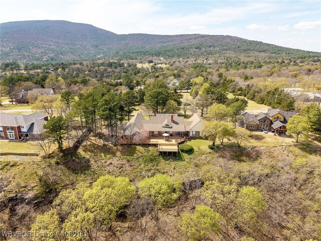 bird's eye view with a mountain view and a residential view