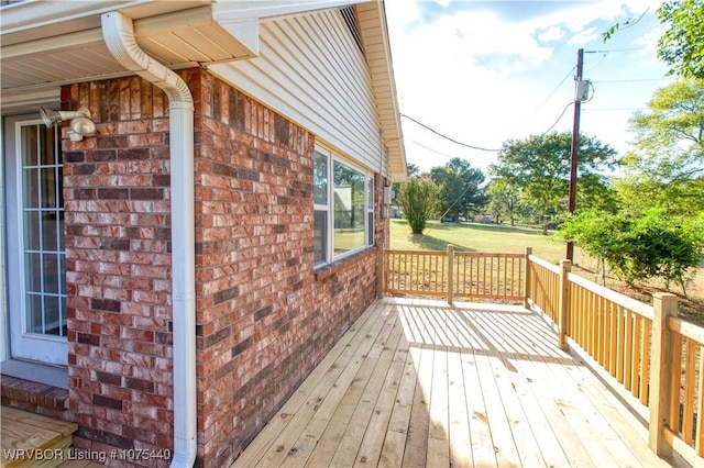 deck with a lawn