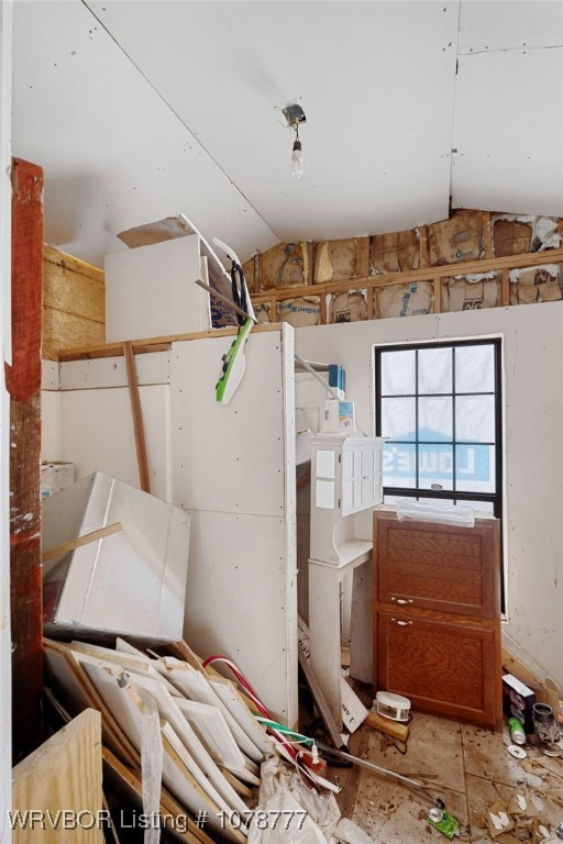 interior space with vaulted ceiling
