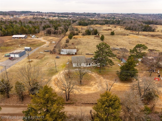 bird's eye view with a rural view