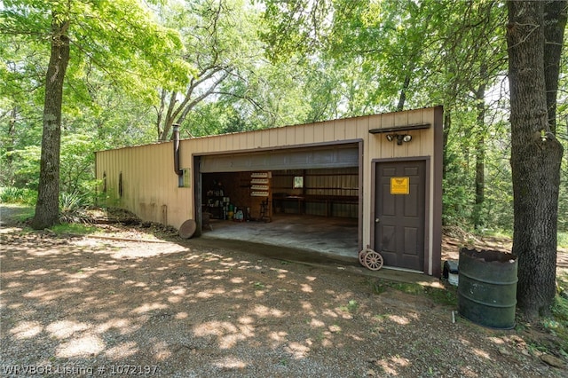 view of garage