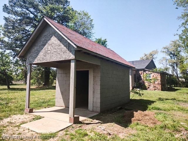 view of shed