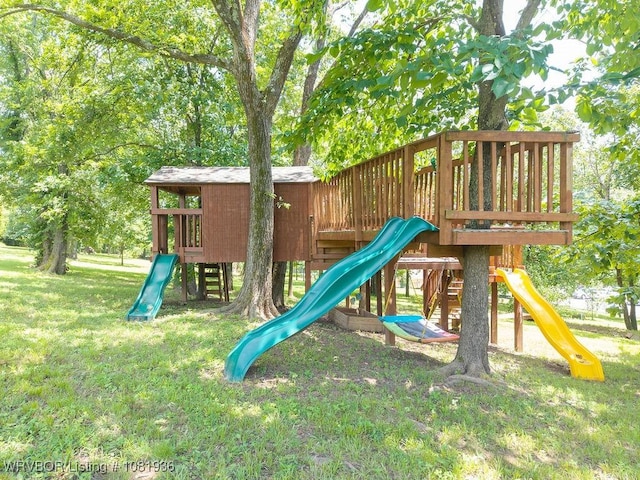 9301 Canopy Oaks Dr, Fort Smith, AR 72903 - view of playground with a lawn