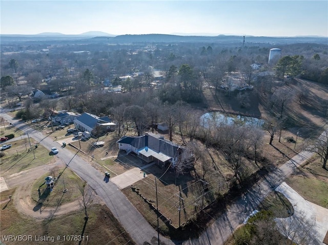 drone / aerial view with a mountain view