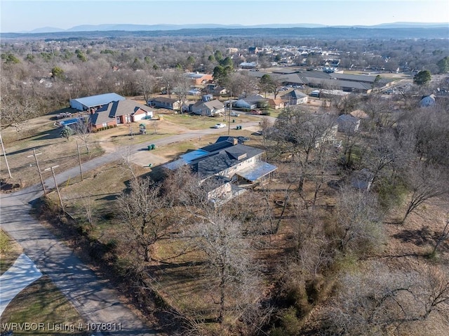 bird's eye view with a mountain view