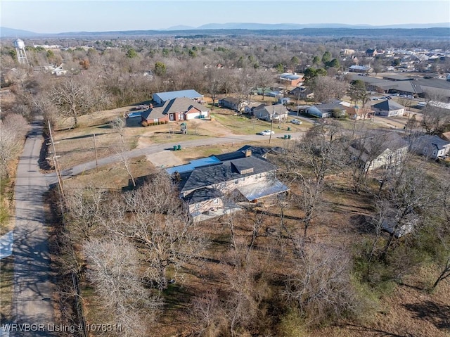 bird's eye view with a mountain view