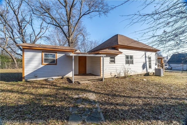 view of front of house with central AC unit