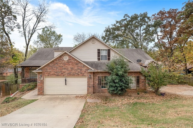 view of front property with a garage