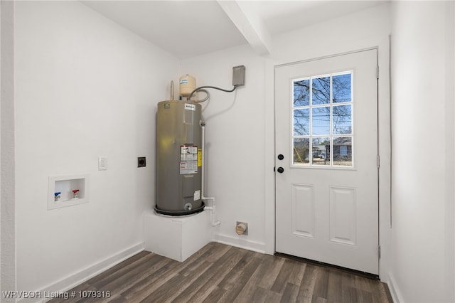 utility room with water heater