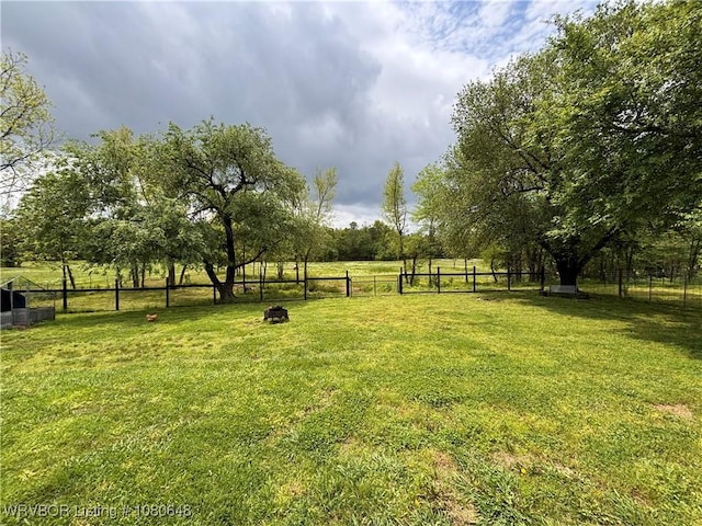 4245 W Piney Mountain Rd, Waldron, AR 72958 - view of yard with a rural view and fence