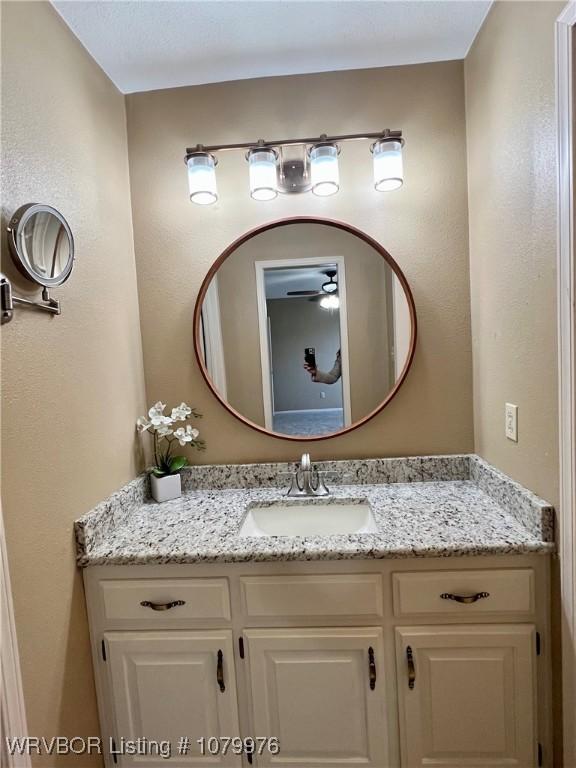2205 Crosshill Rd, Fort Smith, AR 72908 - bathroom featuring vanity and a ceiling fan