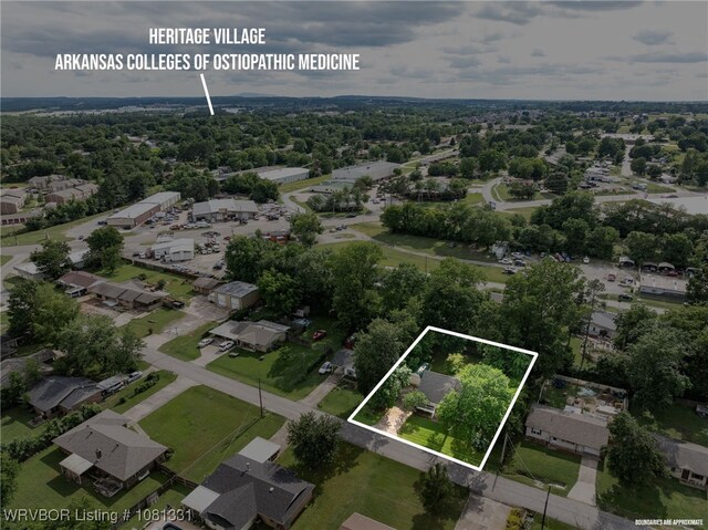 505 7th St, Barling, AR 72923 - aerial perspective of suburban area with property boundaries highlighted
