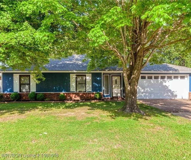 8617 S 15th St, Fort Smith, AR 72908 - ranch-style home with brick siding, driveway, a front yard, and a garage