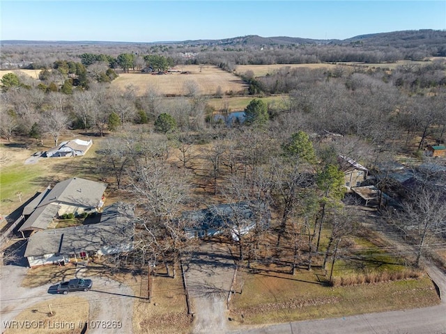 aerial view with a rural view