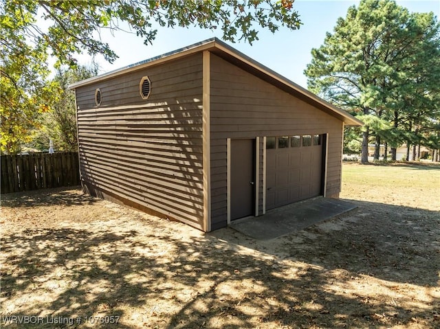 view of garage