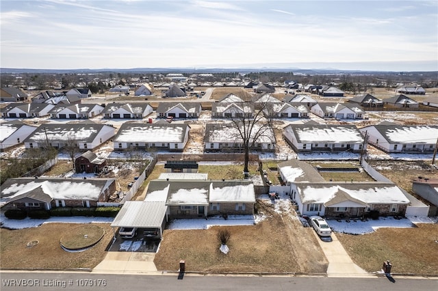 aerial view with a residential view