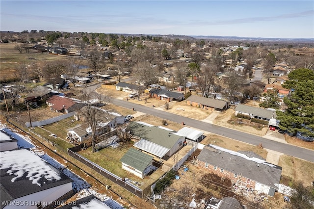 aerial view featuring a residential view