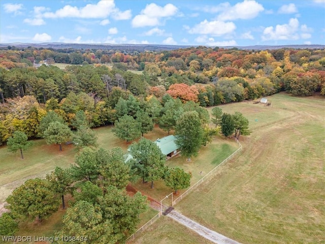 bird's eye view with a rural view