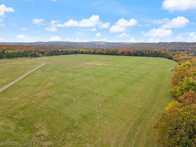 birds eye view of property featuring a rural view