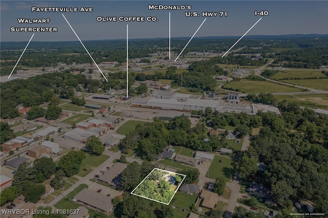 123 Oak St, Alma, AR 72921 - aerial view of property's location featuring property boundaries highlighted