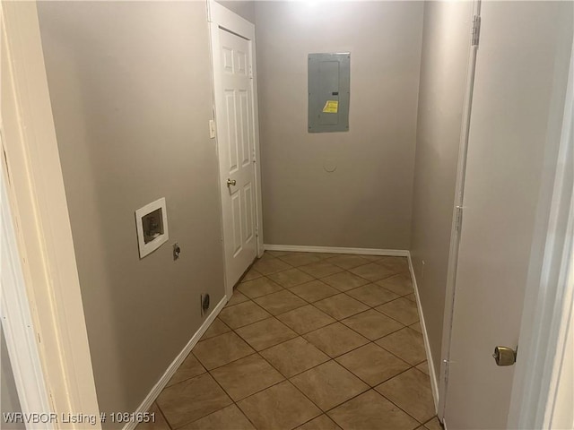 1505 6th Ter, Barling, AR 72923 - laundry room with electric panel, hookup for a washing machine, and light tile patterned floors