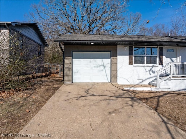 view of garage