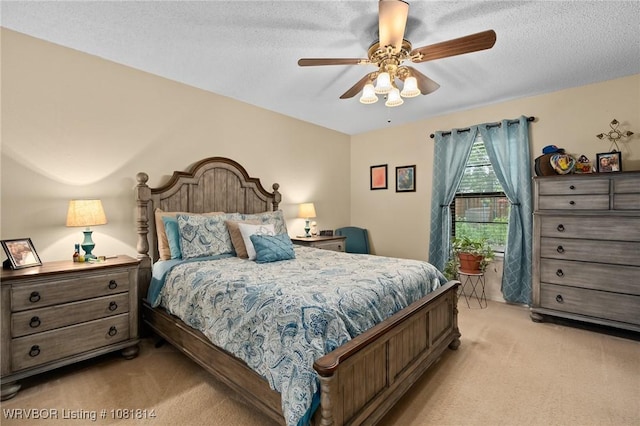 2508 Roxbury Ln, Fort Smith, AR 72908 - bedroom featuring light colored carpet, a textured ceiling, and ceiling fan