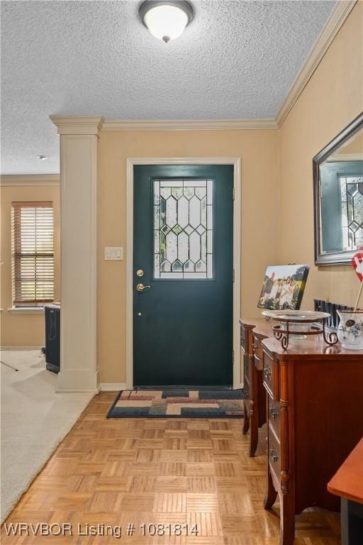 2508 Roxbury Ln, Fort Smith, AR 72908 - foyer entrance with a textured ceiling and crown molding