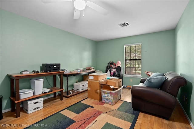 2508 Roxbury Ln, Fort Smith, AR 72908 - home office with wood finished floors and ceiling fan