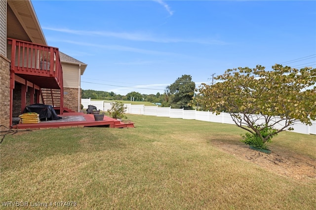 view of yard featuring a deck