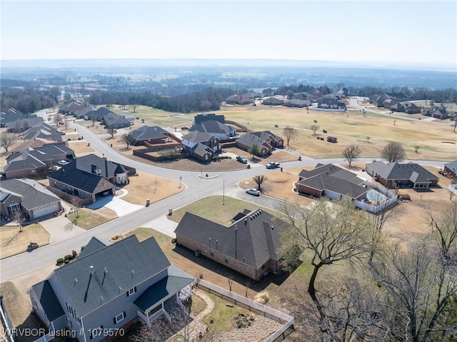 aerial view with a residential view