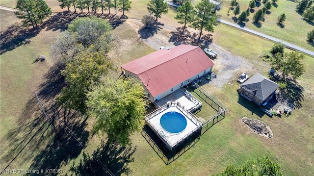 drone / aerial view featuring a rural view