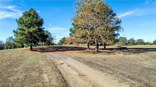 view of street with a rural view