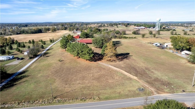 drone / aerial view with a rural view