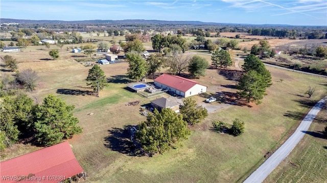 bird's eye view with a rural view