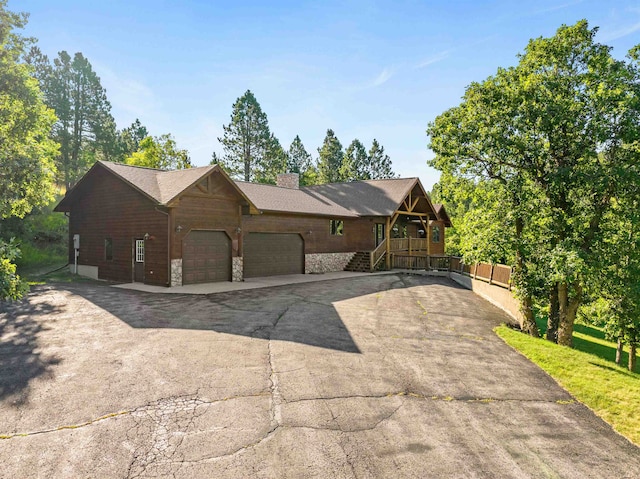 view of front of house with a garage