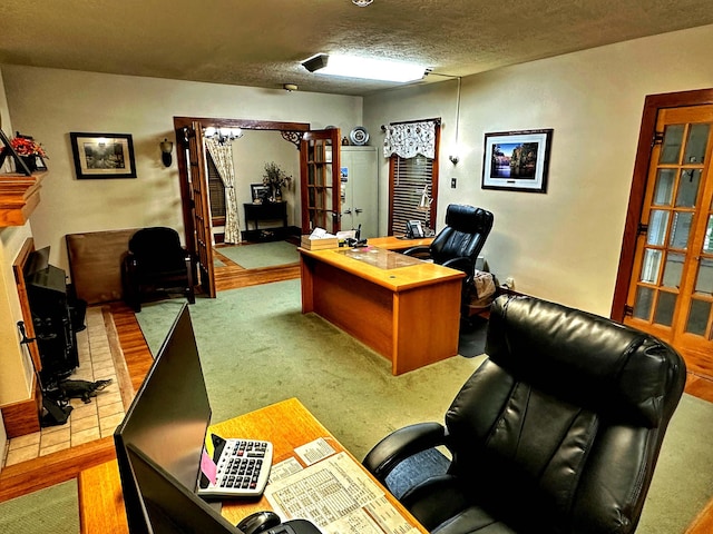 office featuring a textured ceiling