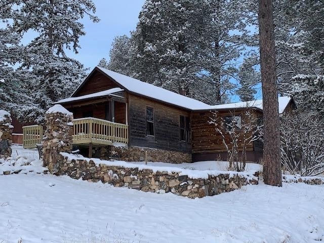 view of snow covered exterior