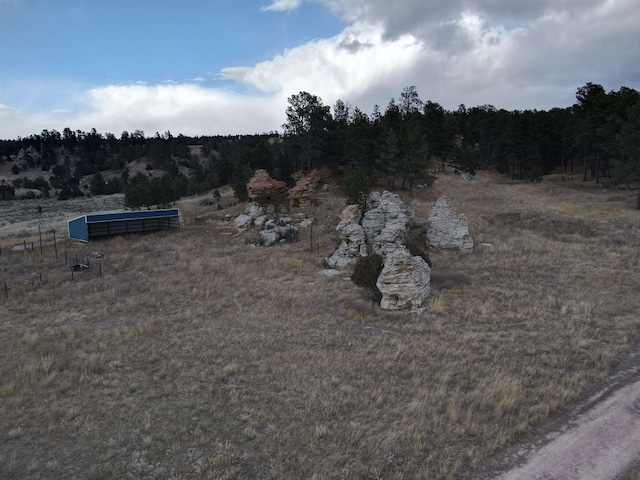 exterior space with a rural view