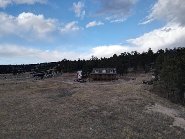 drone / aerial view with a rural view