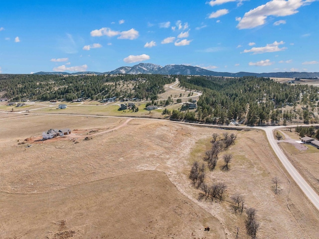 aerial view featuring a mountain view