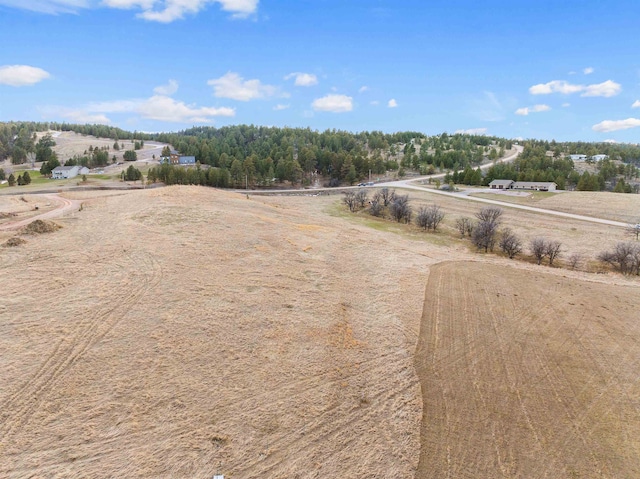 bird's eye view with a rural view