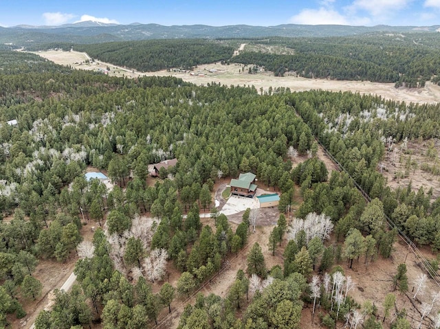 aerial view featuring a mountain view