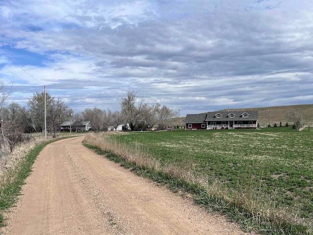 view of street featuring a rural view