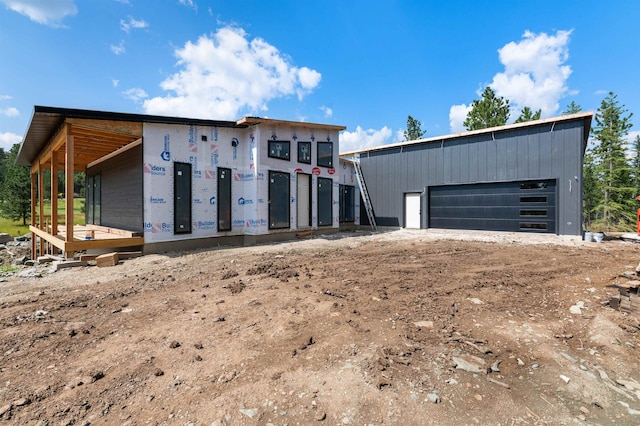 exterior space featuring a garage