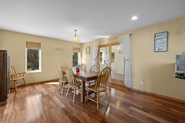 dining room featuring hardwood / wood-style flooring