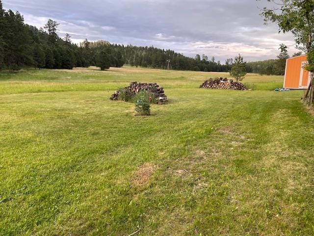 view of yard featuring a rural view